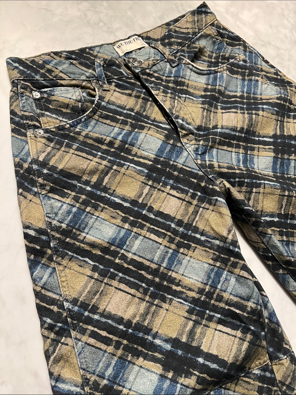 We The Free Good Luck Printed Barrel Jeans Plaid Printed. 26. NWOT - Picture 5 of 11